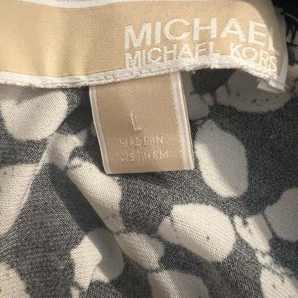 Michael Kors black and white printed dress with gold zipper on back size L - Picture 5 of 6